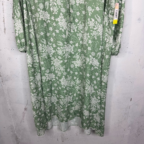 Summersalt Cinched Waist Caftan Dress Vintage Floral Ivy Print Silky New NWT XL - Picture 3 of 15